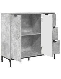 Credenza Grigio cemento 89.5 x 33 x 82 cm Legno multistrato