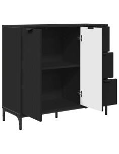 Credenza con cassetto Nero 89.5 x 33 x 82 cm Legno multistrato