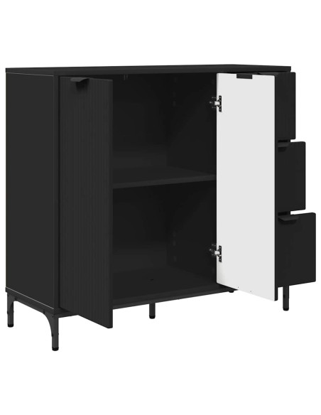 Credenza con cassetto Nero 89.5 x 33 x 82 cm Legno multistrato