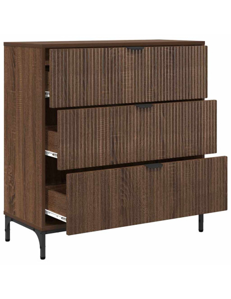 Credenza Rovere marrone 79.5 x 33 x 82 cm Legno multistrato