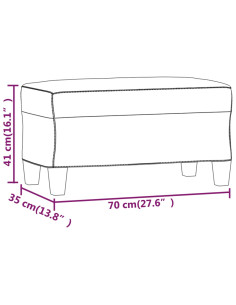 Panca crema 70x35x41 cm in Microfibra