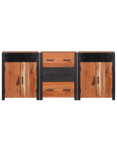 Credenza con cassetto 3 pcs Marrone 165 x 30 x 75 cm