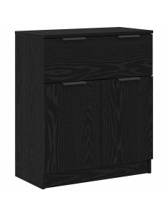 Credenza 3 pcs Rovere nero 60 x 30 x 70 cm Legno multistrato