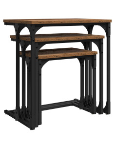 Tavolo da caffè nesting 3 pcs Legno vecchio 50.5 x 35 x 53 cm