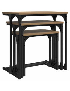 Tavolo da caffè nesting 3 pcs rovere artigianale