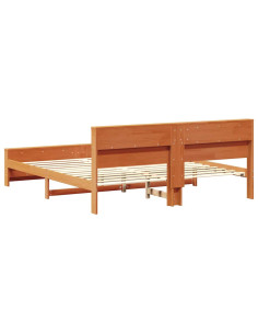 Struttura del letto con testiera Cera marrone 200 x 200 cm