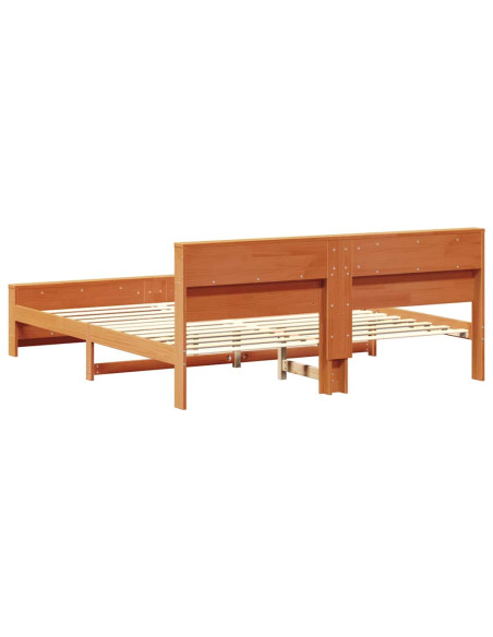 Struttura del letto con testiera Cera marrone 200 x 200 cm