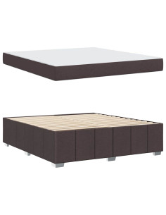 Struttura del letto Marrone scuro 180 x 200 cm Tessuto