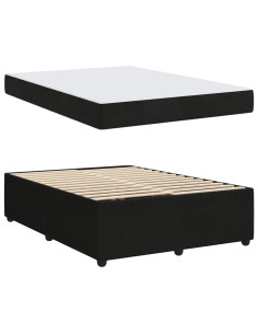 Struttura letto con materasso Nero 140 x 200 cm Velluto