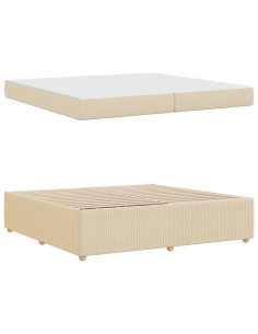 Struttura letto con materasso Crema 200 x 200 cm Tessuto