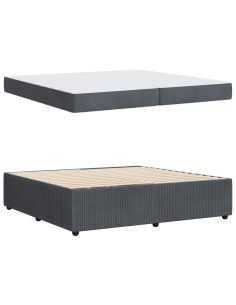 Struttura letto con materasso Grigio scuro 200 x 200 cm Velluto