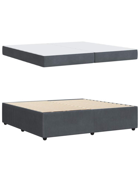 Struttura letto con materasso Grigio scuro 200 x 200 cm Velluto