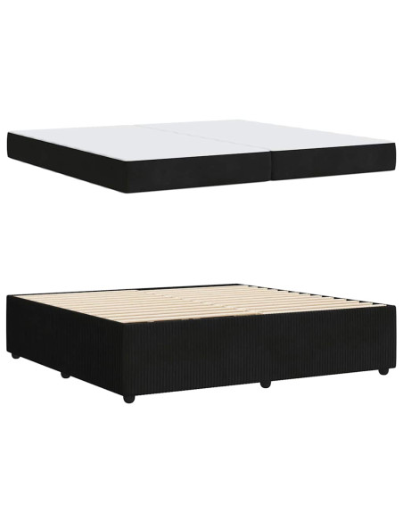 Struttura letto con materasso Nero 200 x 200 cm Velluto