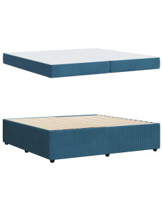 Struttura letto con materasso Blu 200 x 200 cm Velluto