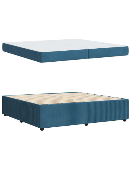 Struttura letto con materasso Blu 200 x 200 cm Velluto