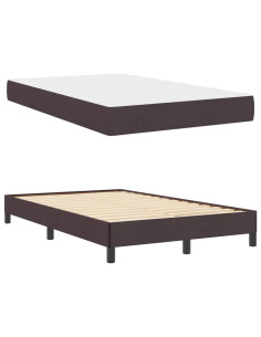 Letto a molle con materasso Marrone scuro 120 x 200 cm Tessuto