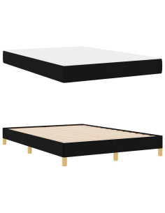 Letto a molle Nero e Marrone 140 x 190 cm