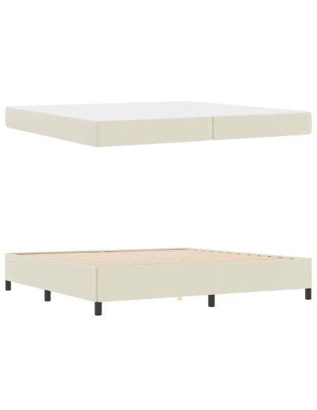 Struttura letto con materasso con materasso Crema 200 x 200 cm