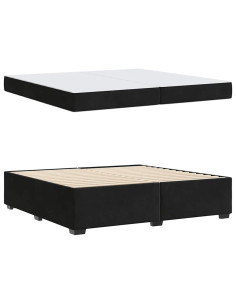 Struttura del letto con materasso Nero 200 x 200 cm Velluto