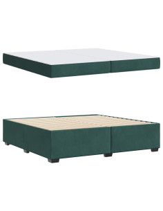 Struttura letto con materasso Verde scuro 200 x 200 cm Velluto