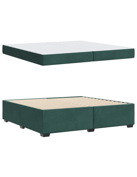 Struttura letto con materasso Verde scuro 200 x 200 cm Velluto