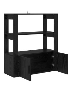 Credenza Rovere nero 30 x 80 x 90 cm Legno multistrato