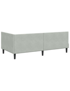 Cornice del letto ad angolo Altro Grigio chiaro 80 x 200 cm