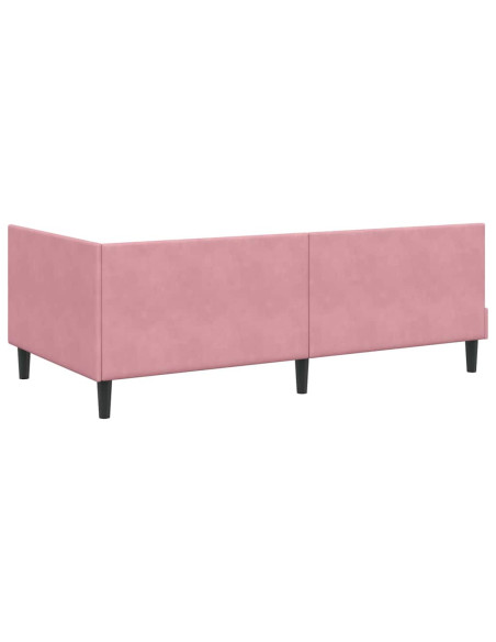 Cornice del letto ad angolo Altro con testiera Rosa 90 x 190 cm