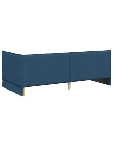 Cornice del letto ad angolo Blu 80 x 200 cm Tessuto
