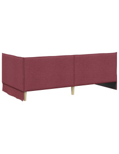 Cornice del letto ad angolo Rosso vino 90 x 190 cm Tessuto