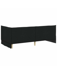 Cornice del letto ad angolo Nero 90 x 200 cm Tessuto
