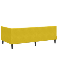 Cornice del letto ad angolo Giallo 90 x 200 cm Velluto