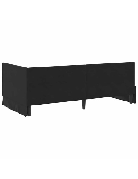 Cornice del letto ad angolo Nero 100 x 200 cm Velluto
