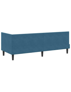 Cornice del letto ad angolo Blu 80 x 200 cm Velluto