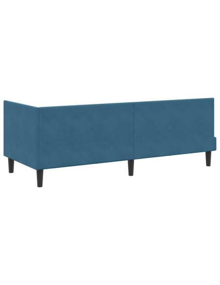 Cornice del letto ad angolo Blu 80 x 200 cm Velluto