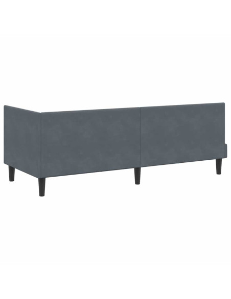 Cornice del letto ad angolo Grigio scuro 80 x 200 cm Velluto