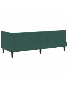 Cornice del letto ad angolo Verde scuro 80 x 200 cm Velluto