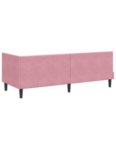 Cornice del letto ad angolo Rosa 80 x 200 cm Velluto