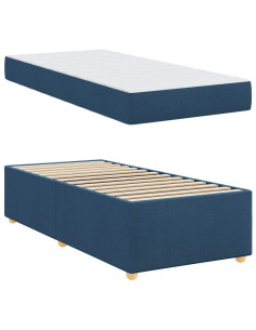 Struttura del letto con materasso Blu 100 x 200 cm Tessuto