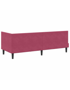 Cornice del letto ad angolo Rosso vino 80 x 200 cm Velluto