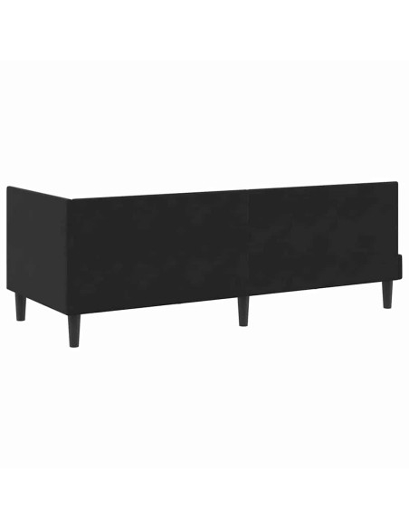 Cornice del letto ad angolo Nero 80 x 200 cm Velluto