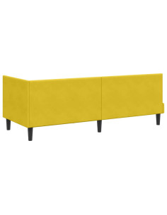 Cornice del letto ad angolo Giallo 80 x 200 cm Velluto