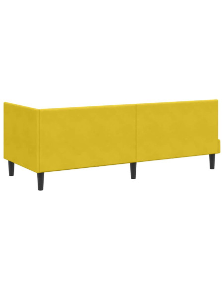 Cornice del letto ad angolo Giallo 80 x 200 cm Velluto