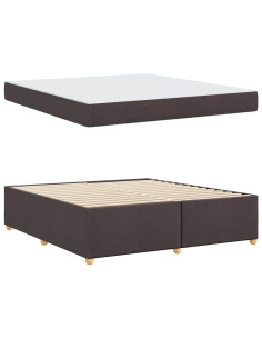 Struttura del letto Marrone scuro 180 x 200 cm Tessuto
