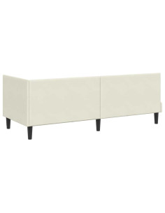 Cornice del letto ad angolo Crema 80 x 200 cm Velluto