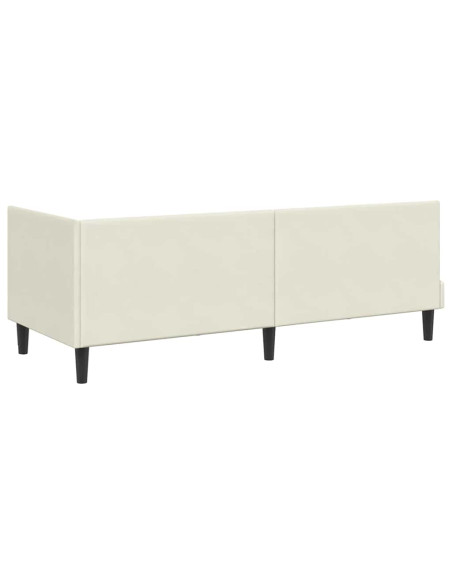 Cornice del letto ad angolo Crema 80 x 200 cm Velluto