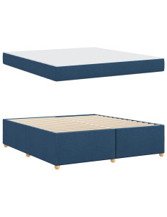 Struttura del letto con materasso Blu 180 x 200 cm Tessuto
