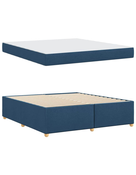 Struttura del letto con materasso Blu 180 x 200 cm Tessuto