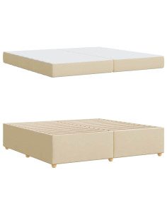 Struttura del letto con materasso Crema 200 x 200 cm Tessuto