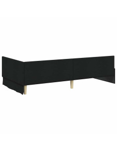 Cornice del letto ad angolo con testiera Nero 80 x 200 cm